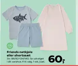 Kvickly Friends natkjole eller shortssæt tilbud