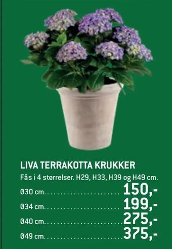 Liva terrakotta krukker