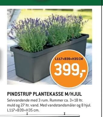 XL-BYG Pindstrup plantekasse m/hjul tilbud