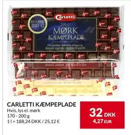 Nielsen's Discount CARLETTI KÆMPEPLADE, DKK 32 tilbud