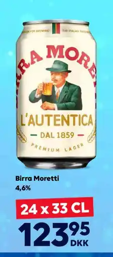 BorderShop Birra Moretti 4,6%, DKK 123.95 tilbud
