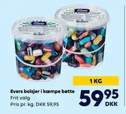 BorderShop Evers bolsjer i kæmpe bøtte, DKK 59.95 tilbud