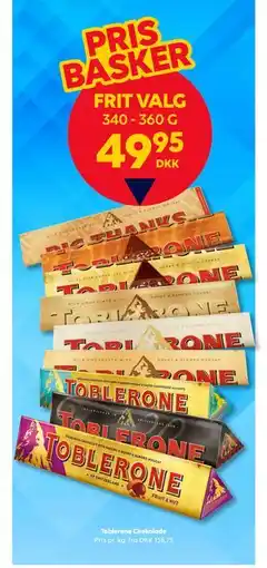 BorderShop Toblerone Chokolade, DKK 49.95 tilbud
