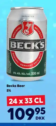 BorderShop Becks Beer 5%, DKK 109.95 tilbud