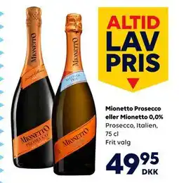 BorderShop Mionetto Prosecco eller Mionetto 0,0%, DKK 49.95 tilbud