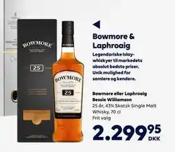 BorderShop Bowmore eller Laphroaig Bessie Williamson, DKK 229.95 tilbud