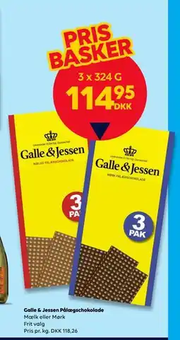 BorderShop Galle & Jessen Pålægschokolade, DKK 114.95 tilbud
