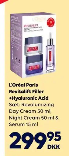 BorderShop L’Oréal Paris Revitalift Filler +Hyaluronic Acid, DKK 299.95 tilbud