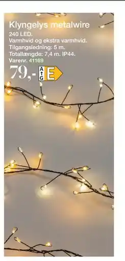 Harald Nyborg Klyngelys metalwire, DKK 79 tilbud