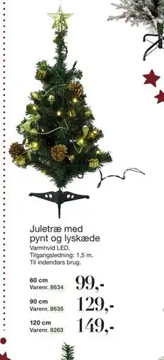 Harald Nyborg Juletræ med pynt og lyskæde tilbud