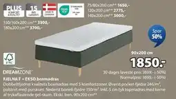 JYSK FJELNA F + EKSO boxmadras, DKK 1850 tilbud