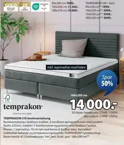 JYSK TEMPRAKON LYA kontinentalseng, DKK 14000 tilbud
