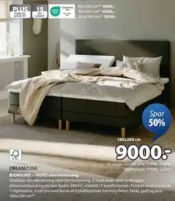 JYSK BJORSUND + MURU elevationsseng, DKK 9000 tilbud