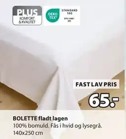 JYSK BOLETTE fladt lagen, DKK 65 tilbud