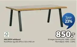 JYSK HALSKOV sofabord, DKK 850 tilbud