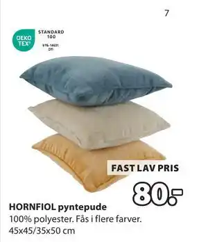 JYSK HORNFIOL pyntepude, DKK 80 tilbud