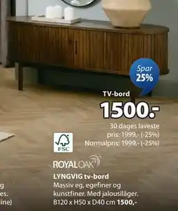 JYSK LYNGVIG tv-bord, DKK 1500 tilbud