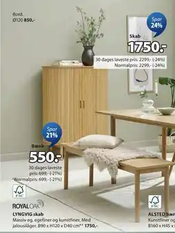 JYSK LYNGVIG skab, DKK 1750 tilbud