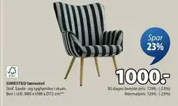JYSK SIMESTED lænestol, DKK 1000 tilbud