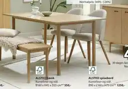 JYSK ALSTED spisebord, DKK 1250 tilbud