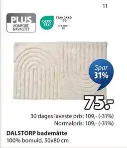 JYSK DALSTORP bademåtte, DKK 75 tilbud