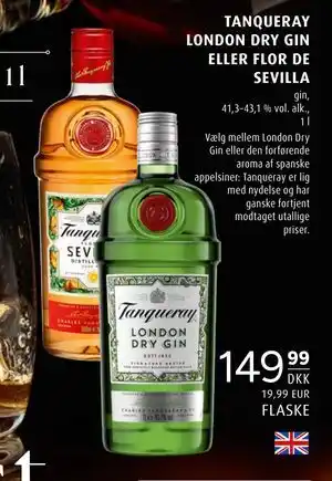 TANQUERAY LONDON DRY GIN ELLER FLOR DE SEVILLA, DKK 149.99