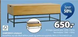 JYSK AABENRAA sofabord, DKK 650 tilbud