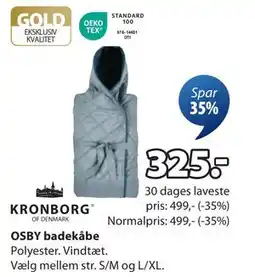 JYSK OSBY badekåbe, DKK 325 tilbud