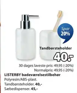 JYSK LISTERBY badeværelsestilbehør tilbud
