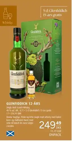 Scandinavian Park GLENFIDDICH 12-ÅRS, DKK 249.49 tilbud