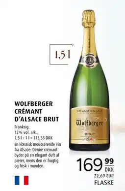 Scandinavian Park WOLFBERGER CRÉMANT D’ALSACE BRUT, DKK 169.99 tilbud