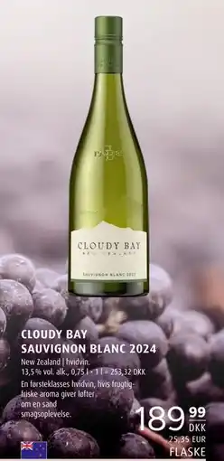 Scandinavian Park CLOUDY BAY SAUVIGNON BLANC 2024, DKK 189.99 tilbud