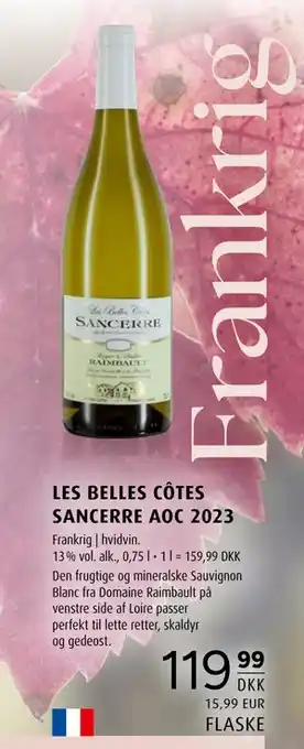 LES BELLES CÔTES SANCERRE AOC 2023, DKK 119.99