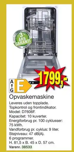 Harald Nyborg Opvaskemaskine, DKK 1799 tilbud