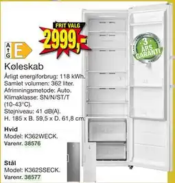 Harald Nyborg Køleskab, DKK 2999 tilbud