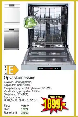 Harald Nyborg Opvaskemaskine, DKK 1899 tilbud