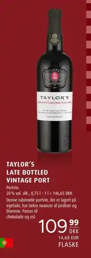 Scandinavian Park TAYLOR’S LATE BOTTLED VINTAGE PORT, DKK 109.99 tilbud