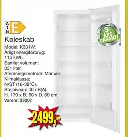 Harald Nyborg Køleskab, DKK 2499 tilbud