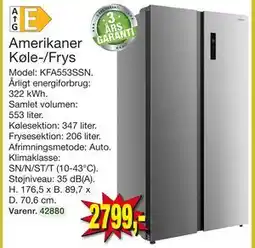Harald Nyborg Amerikaner Køle-/Frys, DKK 2799 tilbud