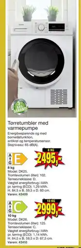 Harald Nyborg Tørretumbler med varmepumpe, DKK 2999 tilbud