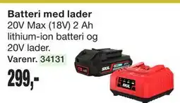 Harald Nyborg Batteri med lader, DKK 299 tilbud
