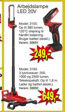 Harald Nyborg Arbejdslampe LED 20V tilbud