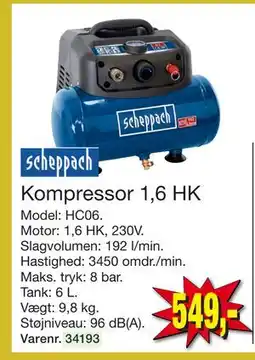 Harald Nyborg Kompressor 1,6 HK, DKK 549 tilbud