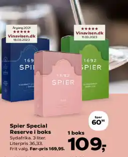 Kvickly Spier Special Reserve i boks tilbud