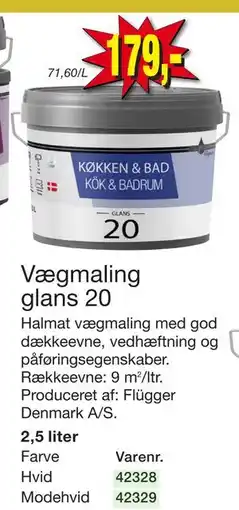 Harald Nyborg Vægmaling glans 20, DKK 179 tilbud