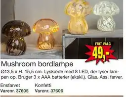 Harald Nyborg Mushroom bordlampe, DKK 49 tilbud