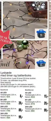 Harald Nyborg Lyskæde med timer og batteriboks tilbud