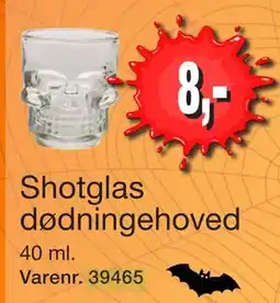 Harald Nyborg Shotglas dødningehoved, DKK 8 tilbud