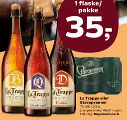 Kvickly La Trappe eller Staropramen tilbud