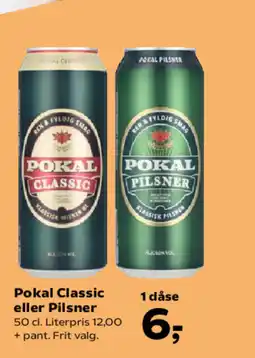Kvickly Pokal Classic eller Pilsner tilbud